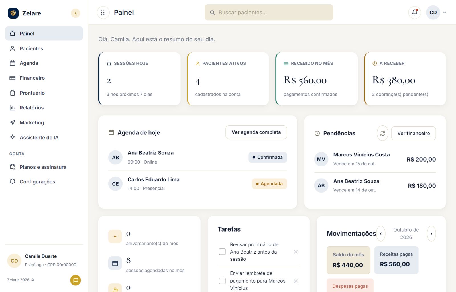 Simulação visual realista da plataforma ZELARE por dentro